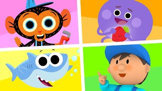 Super Simple Kids Cartoon Collection With Finny the Shark Carls Car Wash amp The Bumble Nums [upl. by Ayotl]