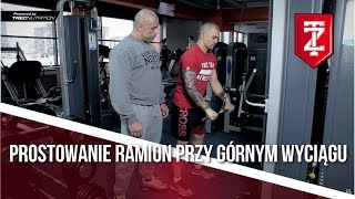 Prostowanie ramion przy górnym wyciągu  TRICEPS ĆWICZENIAPodstawy dla początkującychM Karmowski [upl. by Seadon]