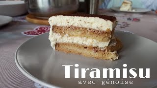 Tiramisu avec génoise 🍰 Recette pas à pas 👩‍🍳 Fait maison [upl. by Nosnej]