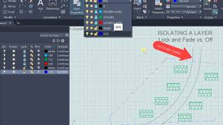 Isolating a Layer in AutoCAD  Lock and Fade vs Off [upl. by Seabury]