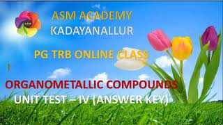 INORGANIC PHOTOCHEMISTRY amp ORGANOMETALLIC COMPOUND  PG TRB EXAMINATIONS [upl. by Cutcheon]