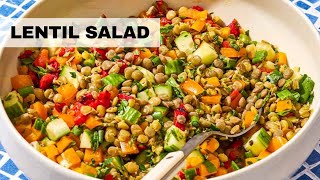 Mediterranean Lentil Salad Recipe  Vegan Salad Recipe [upl. by Miquela435]