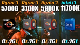 Ryzen 7 5700G vs i711700K vs Ryzen 7 5800X vs Ryzen 7 3700X [upl. by Yanarp]