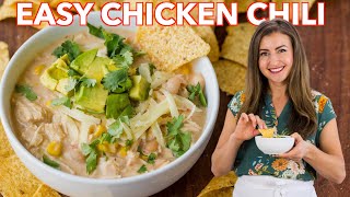 White Bean Chicken Breast Chili  Easy amp Healthy Chicken Chili Recipe [upl. by Areema]