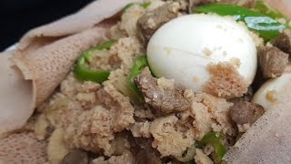 በአጭር ደቂቃ የሚደርስ ጥብስ ተፈርሾ tibs tefersho  ethiopian food  habeshan recipe Tibs [upl. by Janela963]