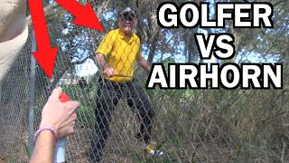 CRAZY GOLFER ATTACKS US Ghillie Suit Golf Course Air Horn  JOOGSQUAD PPJT [upl. by Woehick347]