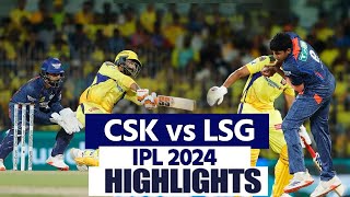 CSK vs LSG IPL 2024 39 Match Highlights Chennai Super Kings vs Lucknow Super Giants Highlights  To [upl. by Ahsinwad]