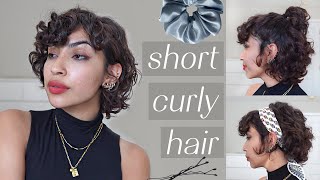 How to style short curly hair [upl. by Yesdnyl]