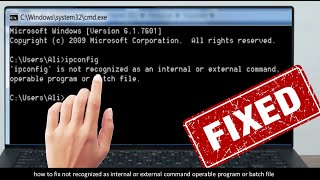 how to fix not recognized as internal or external command operable program or batch file windows 10 [upl. by Eelorac]