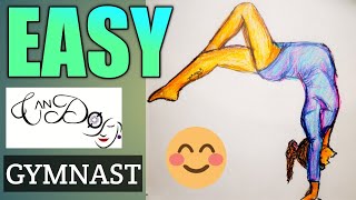 How To Draw A Gymnast Step By Step For Beginners  Easy Gymnast Drawing Tutorial  Gymnastics [upl. by Abehsat]