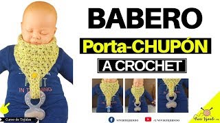 Tejiendo Babero Porta Chupón a Crochet Ganchillo  Tejidos a Crochet [upl. by Yecad]