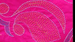 Hand embroidery nakshi kantha design tutorialনকশীকাঁথা নকশা [upl. by Dukey]