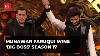 Bigg Boss 17 finale Munawar Faruqui wins show says this win was very important as it meant [upl. by Ollie]