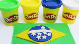 APRENDA A FAZER A BANDEIRA DO BRASIL COM MASSINHA CONTOTOYS [upl. by Asyl80]