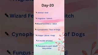 Previous year English vocabularies  Day 20 [upl. by Suirtimed]