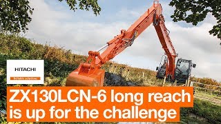 ZX130LCN6 long reach excavator is up for the challenge [upl. by Doralynne]