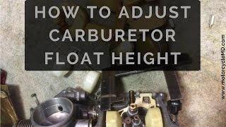 Carburetor Float Height AdjustCheck [upl. by Marwin]