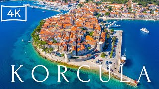 Aerial view of Korcula 4K UHD  Peninsula Korcula island Croatia [upl. by Einor860]