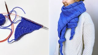 How To Start Knitting An Asymmetrical Shawl  Tutorial [upl. by Jens9]