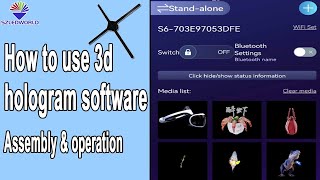 how to use 3d hologram software 3D holographic fan user manual assemble operate [upl. by Garvin367]