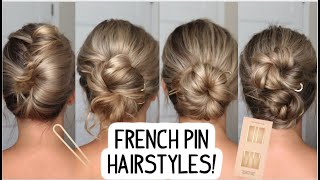 HOW TO FRENCH PIN HAIRSTYLES FOR SUMMER  SHORT MEDIUM amp LONG HAIRSTYLES [upl. by Revart]