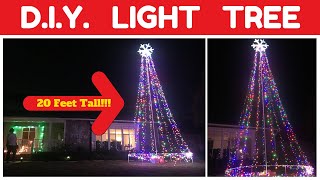 How To Build A 20 Foot Lighted Christmas Tree  Holiday Light DIY [upl. by Ahsekin]