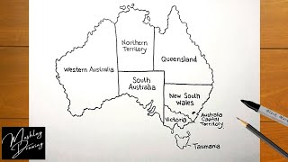 How to Draw Map of Australia [upl. by Nosirrag]