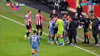 🤯Martinez pushes Maupay aside as Boubacar Kamara gets the red card vs Brentford 😳😱 [upl. by Repsaj]