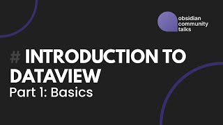 An Introduction to Dataview  Part 1 [upl. by Steen]