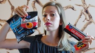 Eating Salmiakki Taste Test Challenge Trying finnish candy [upl. by Pell]