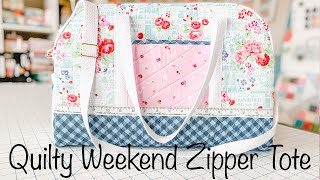 Quilty Weekend Zipper Tote  TUTORIAL [upl. by Novla]