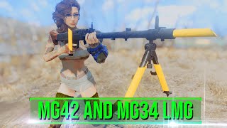 Fallout 4  MG42 And MG34 LMG Classic WW2 Weapon Mods [upl. by Maddy832]