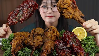 치킨 스타일 양갈비 먹방🍖 CHICKEN STYLE LAMB RIBS MUKBANG  ASMR EATING SOUNDS [upl. by Enomys678]