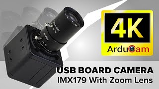 4K USB Camera Module with Varifocal Zoom Lens Arducam IMX179 UVC USB20 Board Camera Demo [upl. by Simsar]