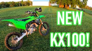 New Kawasaki KX100 Walkaround and Ride [upl. by Kassandra]