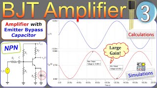 BJT CommonEmitter Amplifier with Emitter Bypass Capacitor  Example 3 [upl. by Nomla125]