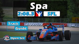 iRacing Super Formula Lights SPA Track Guide  2083 [upl. by Adidnac45]