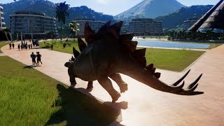 Stegosaurus amp Allosaurus Breakout amp Fight Jurassic World Evolution 1080p 60FPS [upl. by Linea]