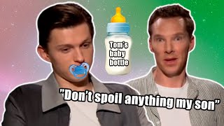 tom holland being babysat by everyone in the marvel cast for 14 minutes straight [upl. by Gittel607]