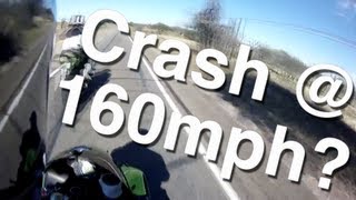 Near Motorcycle Crash at 160mph  Kawasaki ZX6R Multiangle [upl. by Naget]