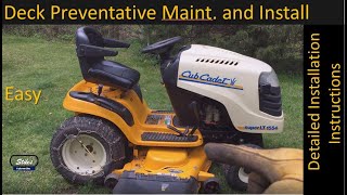 Mower Deck Maintenance amp Installation Super LT 1554 Cub Cadet Tractor [upl. by Aerahs]