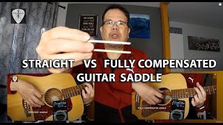 Guitar Saddle Compensated vs Straight Comparison in Intonation  EdwinE [upl. by Marchese]