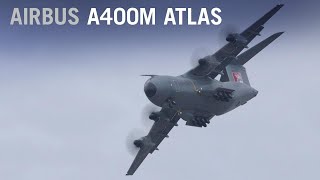 Airbus A400M Atlas Flying Display at Farnborough Airshow  AINtv Express [upl. by Eniluqcaj]