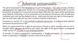 Adverse possession section 27 limitation act [upl. by Areid746]