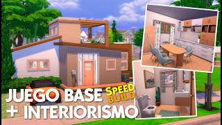 Casa con el JUEGO BASE  Interiorismo 🧡 Sims 4 Speed build ✨ miriamslowly [upl. by Enirol945]