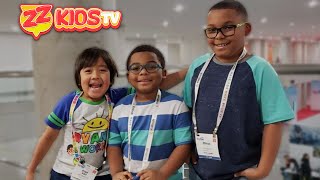 Ryans World Meets ZZ Kids TV At Toy Fair [upl. by Ahsikrats582]