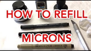 How to refill Microns easily Micron Life Hack Use your own quality inks and save money [upl. by Nylavad]