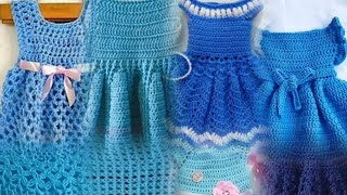 Blue 💙 Colour 🔥 Combination Woolen Dresses 👗 Designs For Baby Girls crochet knitting handmade [upl. by Reste]