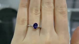 147 Carat Oval Sapphire and Diamond Engagement Ring GR005 [upl. by Anaidirib514]