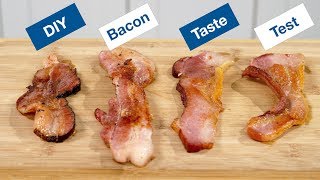 We Taste Tested 4 DIY Home Made Bacon Recipes [upl. by Atinrehs]